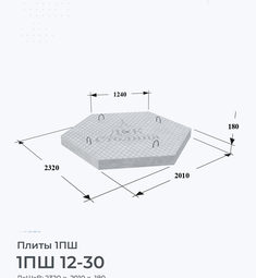 Плита железобетонная 1ПШ 12-30