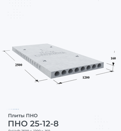 Плита перекрытия ПНО 25-12-8 2500х1200 мм