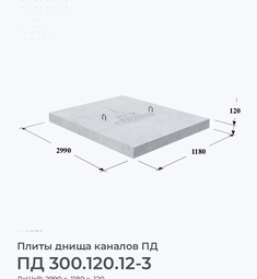 Плита днища каналов ПД 300.120.12-3