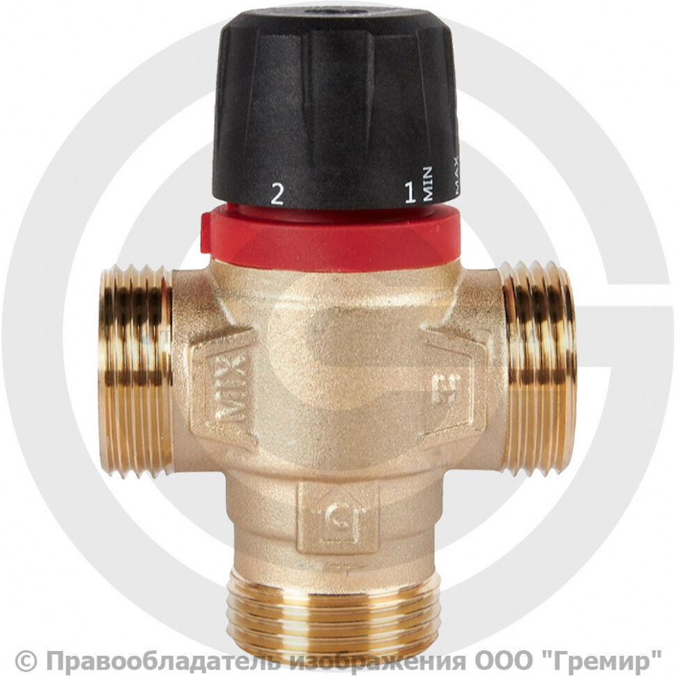 Клапан смесительный термостатический для систем отопления и ГВС Ду-25 (1") Ру-10 НР (НАР) Тр=+20...+43°С Kvs=1.6м3/ч (Т