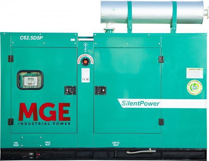 Дизельный генератор MGE P60CS в кожухе с АВР 60 кВт