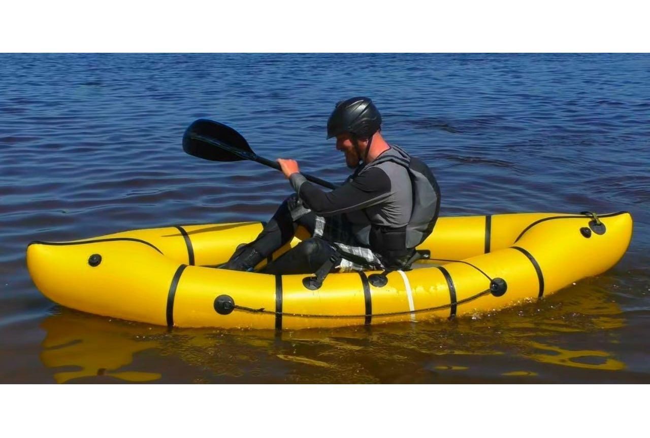 "ОЛИМПИЕЦ" - надувной быстроходный пакрафт из ТПУ с надувным дном с самоотливом для сплава по бурной воде