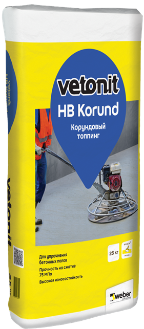 Корундовый топпинг Vetonit HB Korund, 25 кг, бумажный мешок, 48 шт/пал
