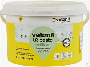 Шпатлевка cуперфинишная Vetonit LR pasta brilliant 5 кг, 120 шт/пал 