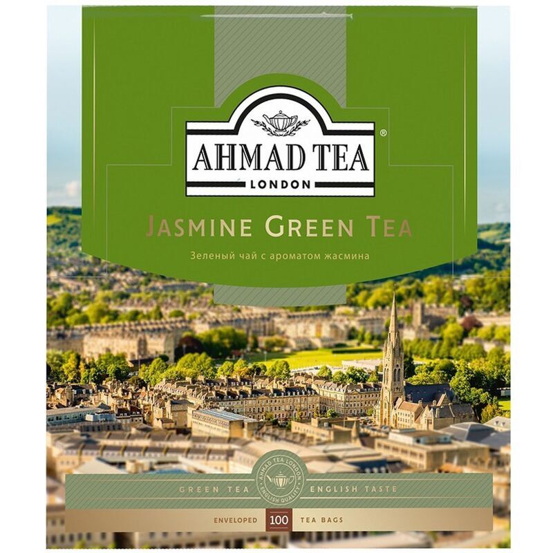 Чай зеленый Ahmad Green Jasmine Tea 100 пакетиков Ahmad Tea