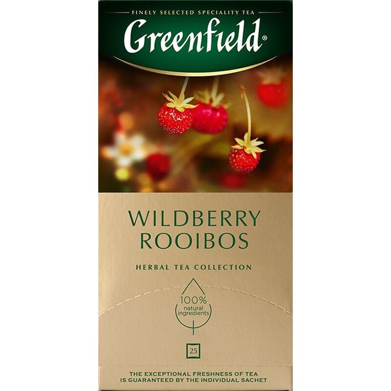 Чай ройбуш Greenfield Wildberry Rooibos 25 пакетиков (клюква, земляника)