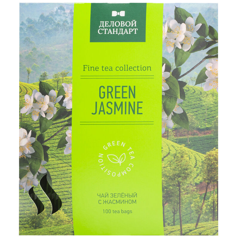 Чай зеленый Деловой стандарт Green jasmine 100 пакетиков