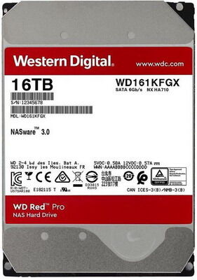 Жесткий диск HDD Western Digital 3.5" 16Tb SATA III Red Pro 7200rpm 512MB WD161KFGX