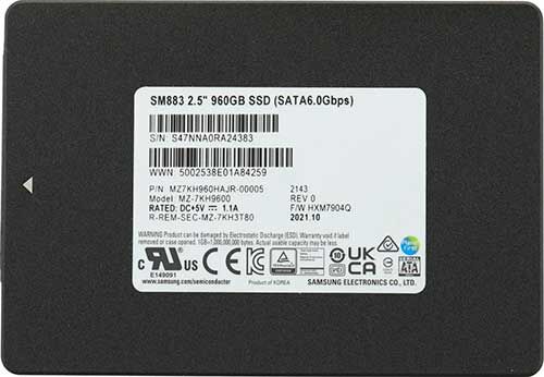 SSD накопитель Samsung 2.5 Enterprise SM883 960 Гб SATA III (MZ7KH960HAJR-00005) OEM