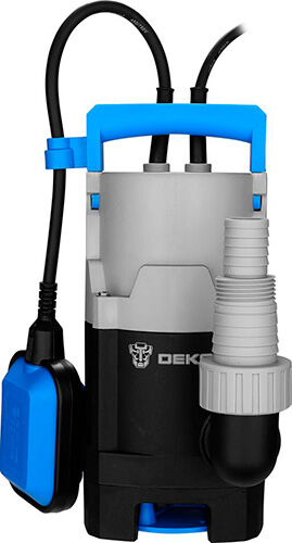 Насос дренажный Deko DWP-400P (грязевая, поплавок, 220В, 400Вт, пластик), серо-сине-черный DWP-400P (грязевая поплавок 2