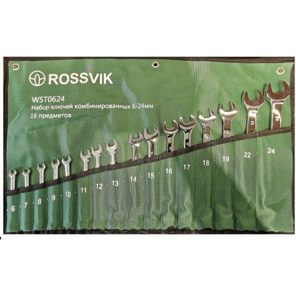 Набор комбинированных ключей Rossvik WST0624