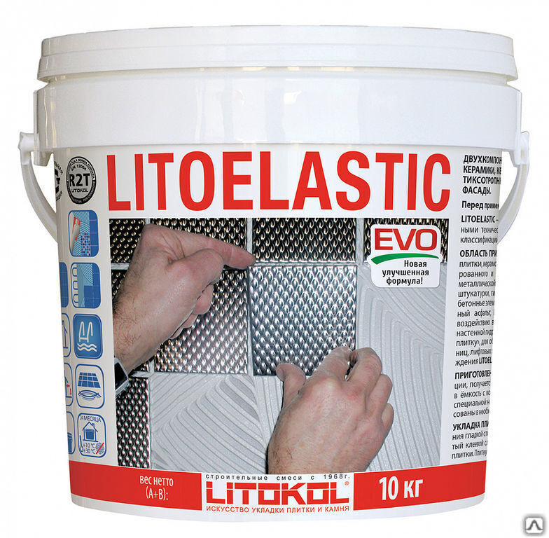 Полиуретановый клей LITOELASTIC EVO A+В белый, ведро 5 кг