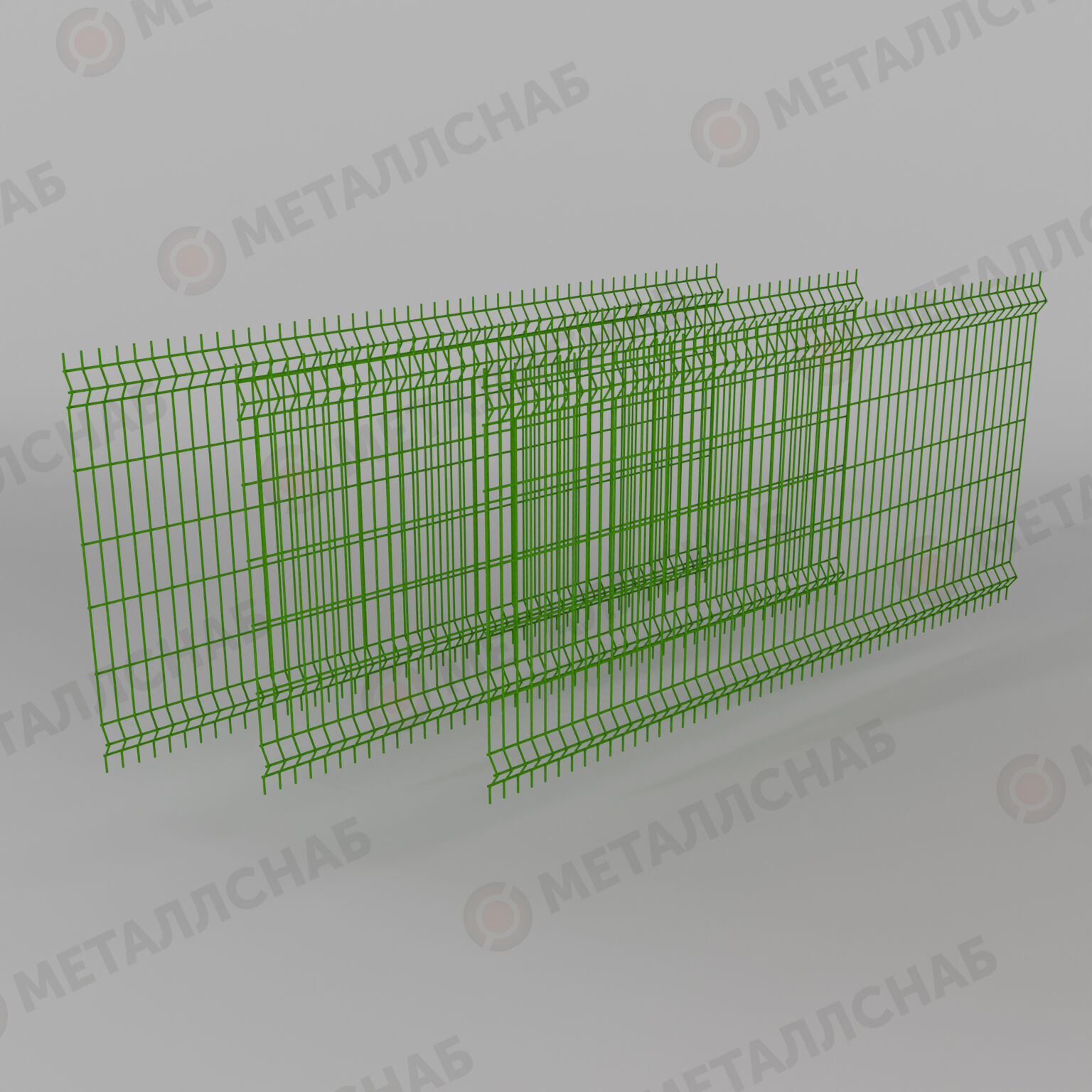 3D-Панели ограждения 2430х2500х4 секция RAL 5005