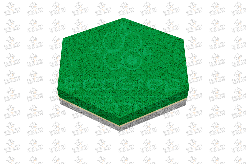 Покрытие из резиновой крошки EcoStep для игровых площадок, однослойное в один цвет (материалы + монтаж), толщина 10 мм