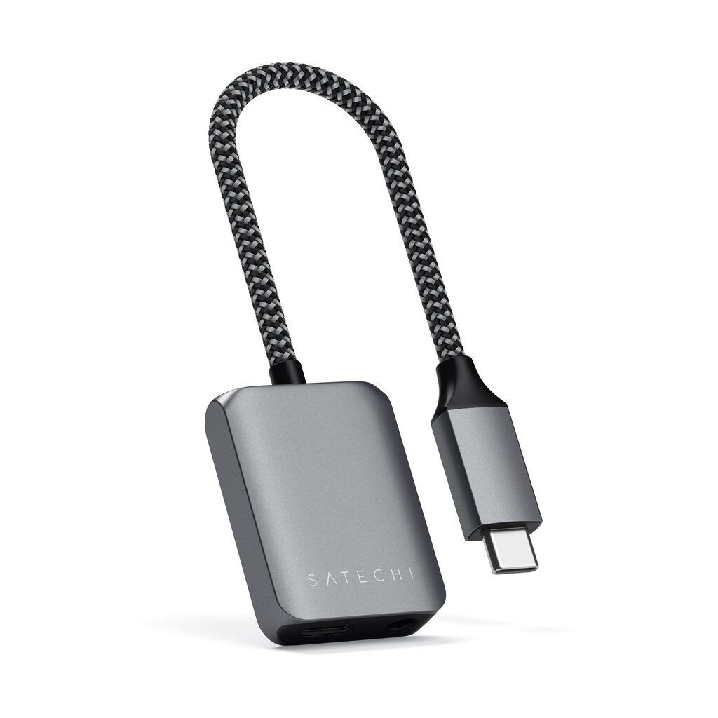 USB адаптер Satechi USB-C to Audio PD Charger Adapter, серый космос