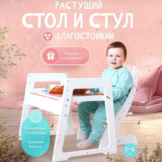 Комплект мебели с детским столом Друг Кузя Павлин Мини 2