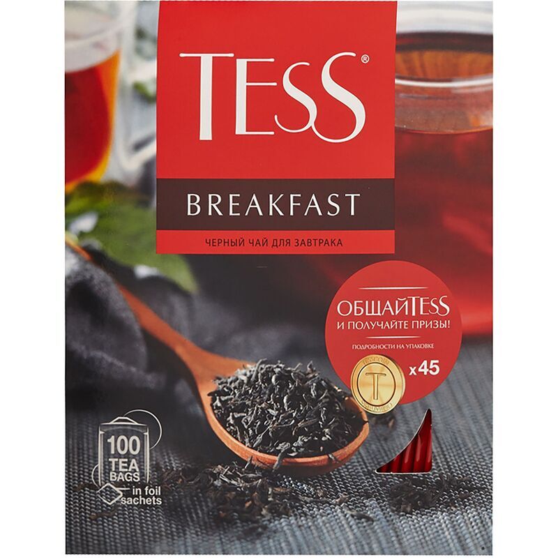 Чай черный Tess Breakfast 100 пакетиков