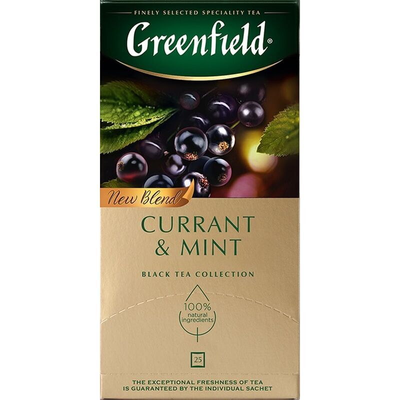 Чай черный Greenfield Currant and Mint 25 пакетиков (черная смородина, мята)