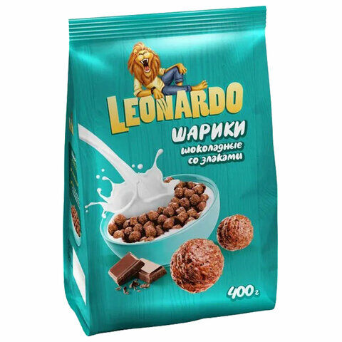Готовый завтрак LEONARDO "Шоколадные шарики", 400 г