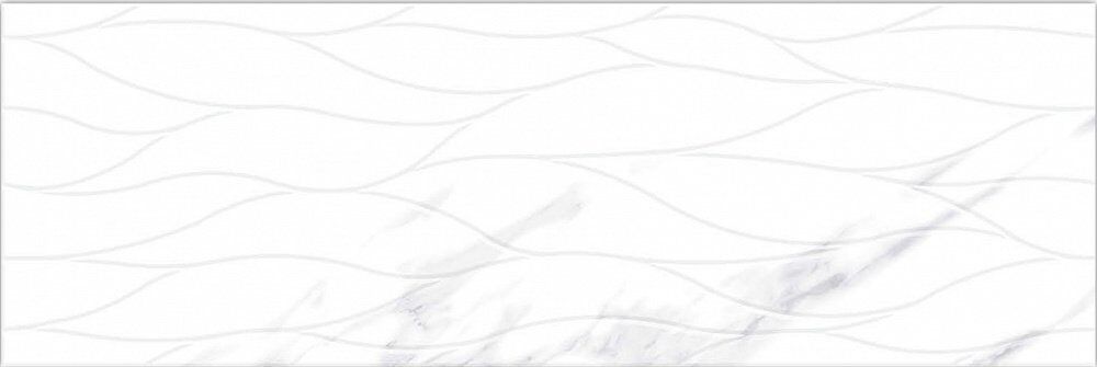Керамическая плитка Керамин Sol Bianco Grey HL Waves Белая Глянцевая Настенная плитка 30x90 см