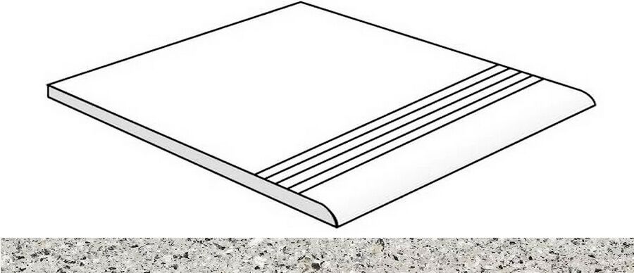 Керамическая плитка Керамин Grasaro Asfalto G-196-S-st01 Ступень серый 40x40 см