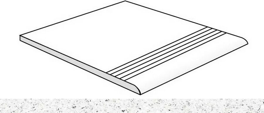 Керамическая плитка Керамин Grasaro Asfalto G-195-S-st01 Ступень белый 40x40 см