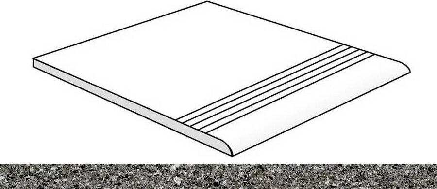 Керамическая плитка Керамин Grasaro Asfalto G-197-S-st01 Ступень серый 40x40 см