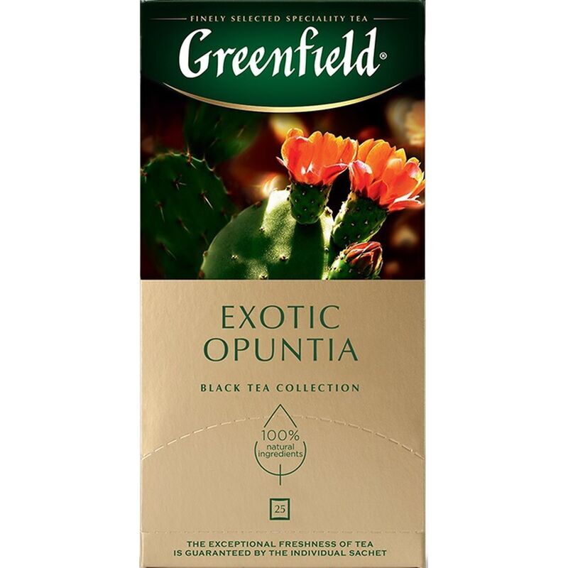 Чай черный Greenfield Exotic Opuntia 25 пакетиков (груша, базилик)