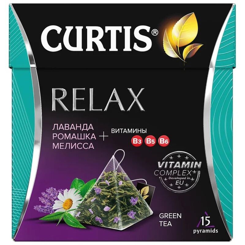 Чай зеленый Curtis Relax 15 пакетиков (лаванда, мелисса, ромашка)