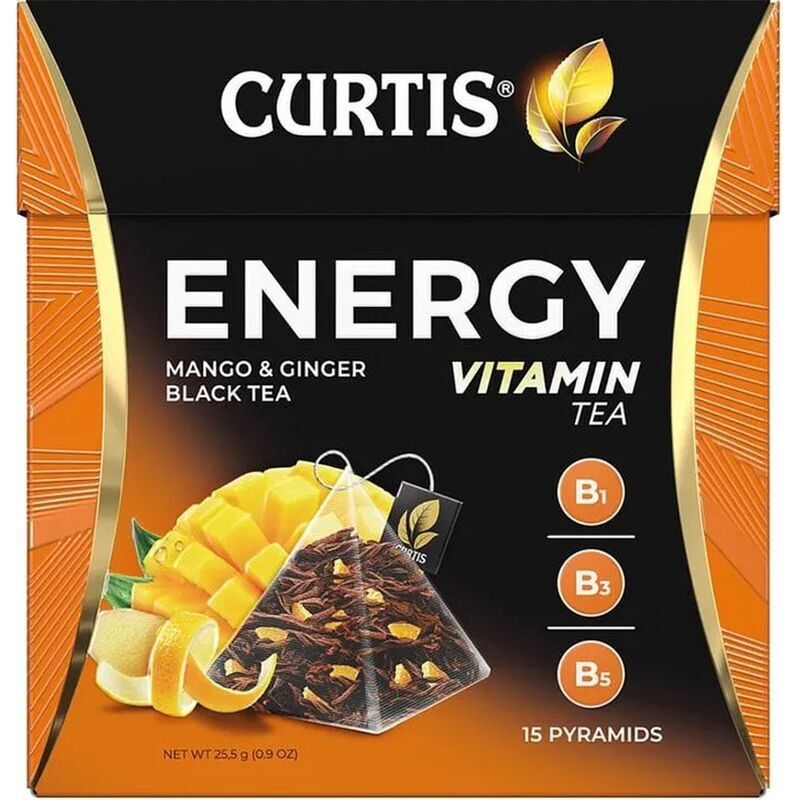 Чай черный Curtis Energy 15 пирамидок (имбирь, манго)