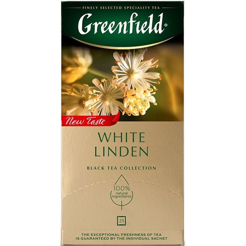Чай черный Greenfield White Linden 25 пакетиков (османтус, липа)