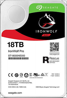 Жесткий диск HDD Seagate 3.5" 18Tb SATA III Ironwolf Pro 7200rpm 256MB ST18000NE000
