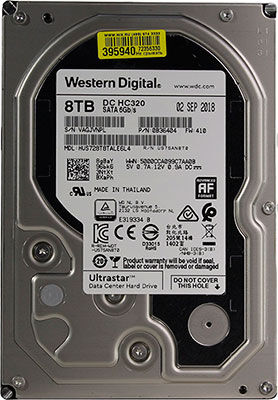 Жесткий диск HDD Western Digital Original SATA-III 8Tb 0B36404 HUS728T8TALE6L4 Ultrastar DC HC320 (7200rpm) 256Mb 3.5