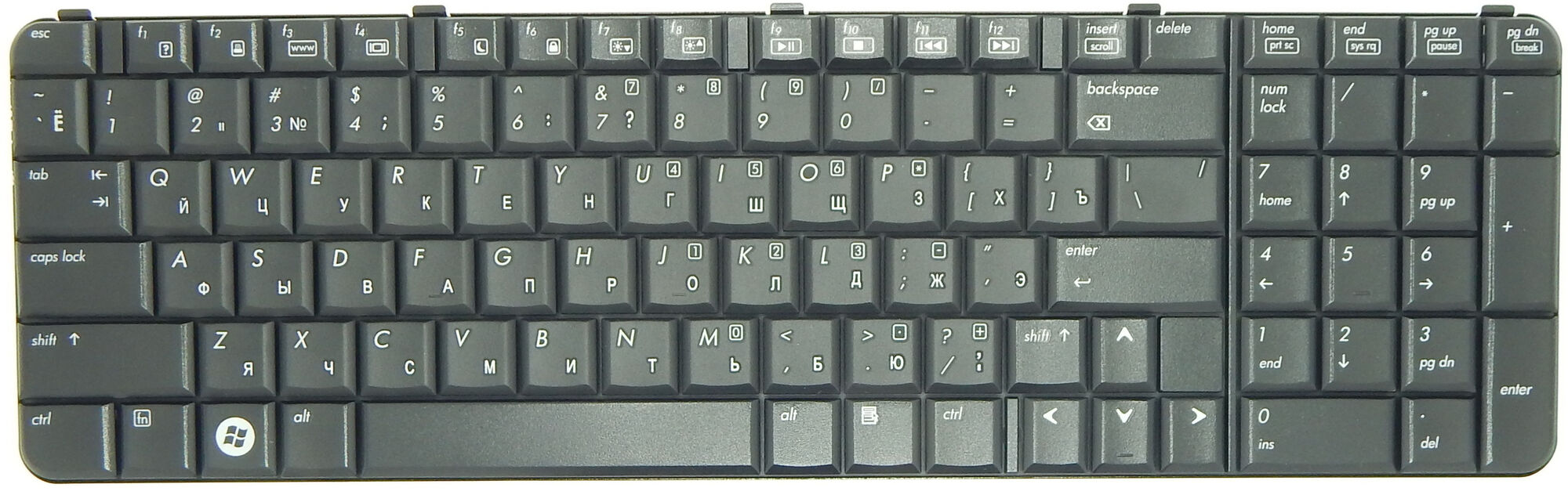 Клавиатура для HP HDX9000 p/n: 442101-251, MP-06703SU6930