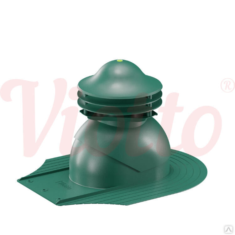 Универсальный выход вентиляции Viotto для мягкой кровли при монтаже зеленый мох RAL 6005