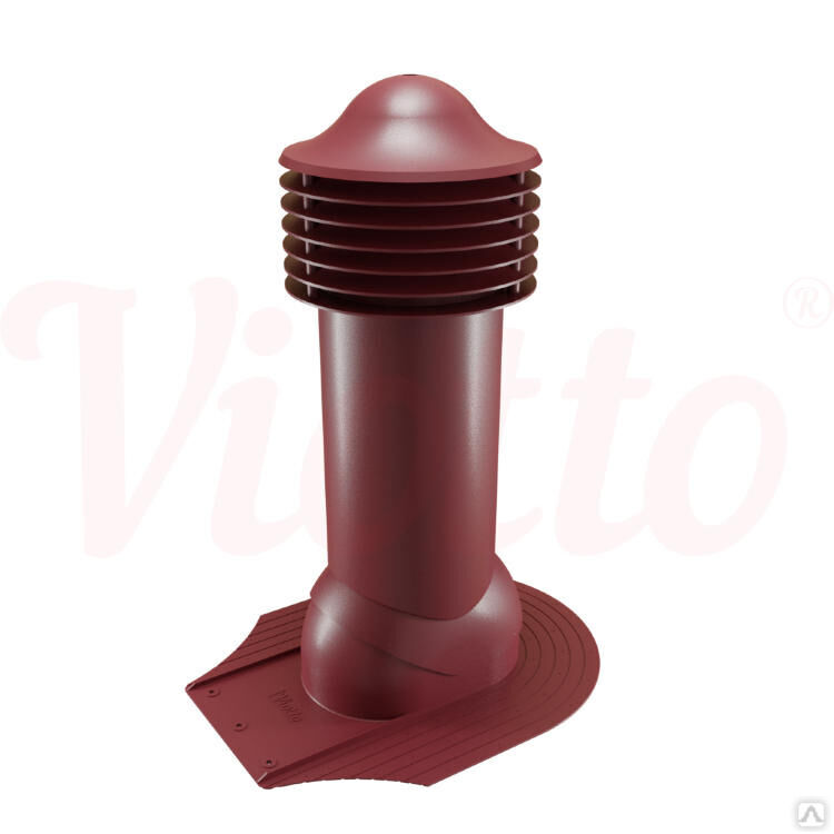 Труба вентиляционная Viotto для мягкой кровли при монтаже 125 мм утепленная красное вино RAL 3005