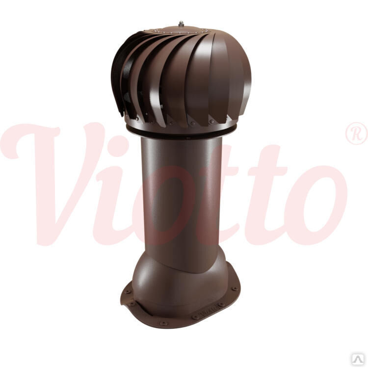 Роторная вентиляция Viotto для металлочерепицы 110 мм утепленная коричневый RAL 8017