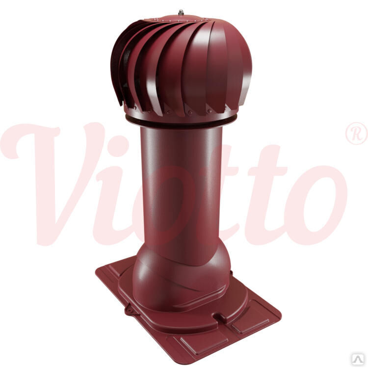 Роторная вентиляция Viotto с универсальным проходным элементом 150 мм утепленная красное вино RAL 3005