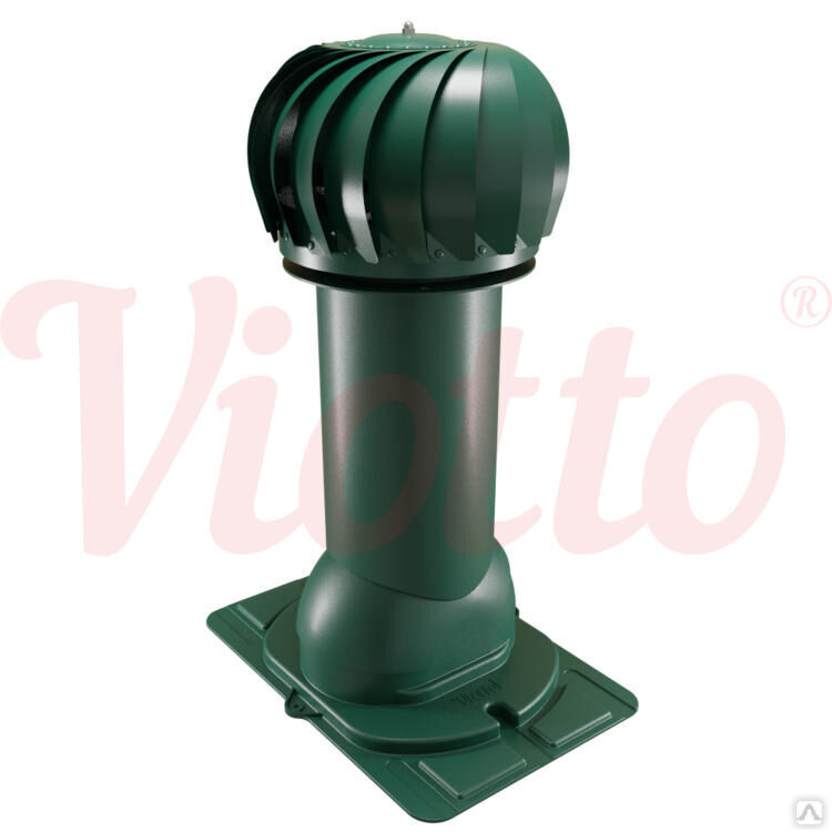 Роторная вентиляция Viotto с универсальным проходным элементом 110 мм не утепленная зеленый мох RAL 6005