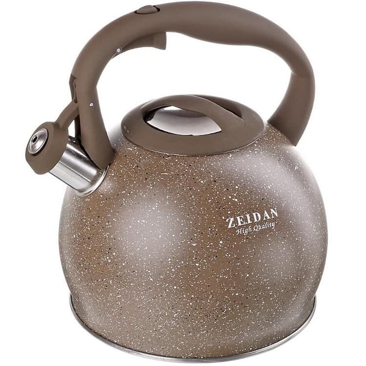 Чайник ZEIDAN Z-4135 со свистком, 3.5 л, коричневый 37815