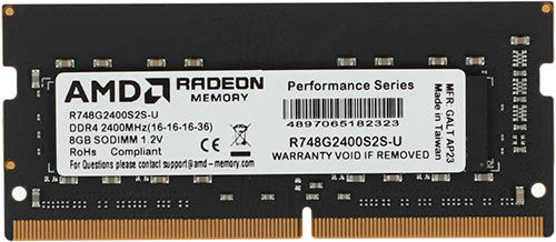 Оперативная память AMD SO-DIMM DDR4 8Gb 2400MHz (R748G2400S2S-UO) оем