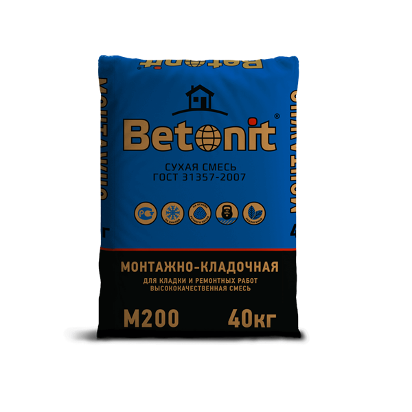 Смесь М200 кладочная Betonit ГОСТ (40 кг / поддон 49 шт)