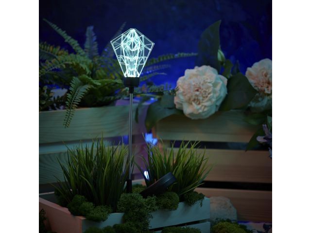 Светильник садовый на солнечной батарее "Хрустальный Цветок" LED RGB LAMPER (со встроенным аккумулятором, солнечной пане