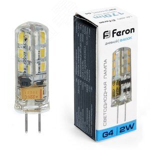 Лампа светодиод. капсульная LED 2Вт G4 12В 4500К FERON