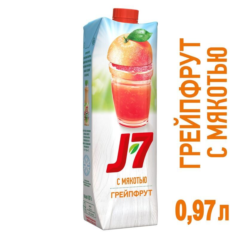Нектар J7 грейпфрутовый с мякотью 0.97 л