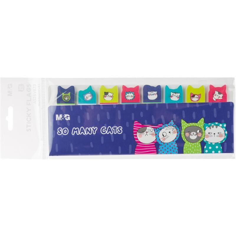 Клейкие закладки M&G So Many Cats бумажные 8 блоков по 20 листов 15x53 мм