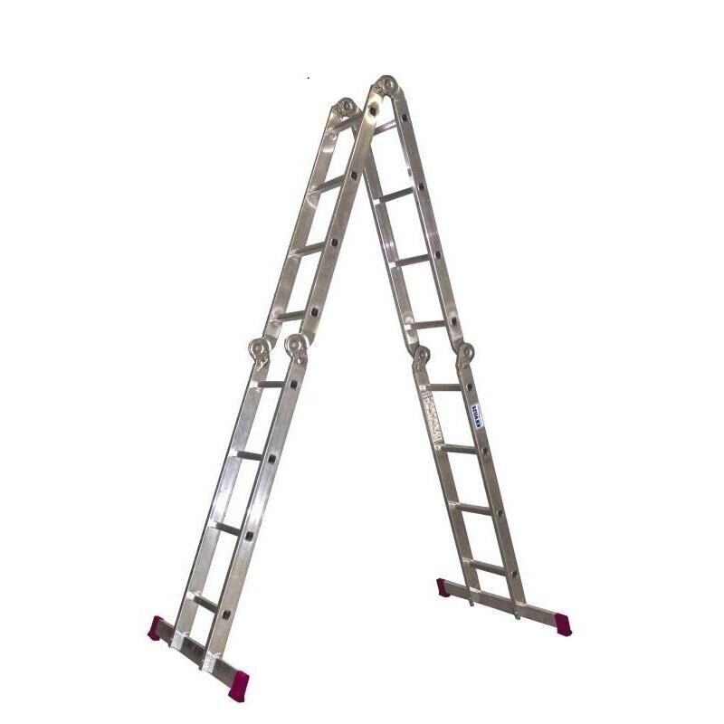 Лестница-трансформер Krause Corda алюминиевая четырехсекционная 4x4 ступени (085047)