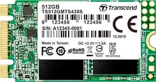 SSD накопитель Transcend M.2 MTS430 512 Гб SATA III (TS512GMTS430S)