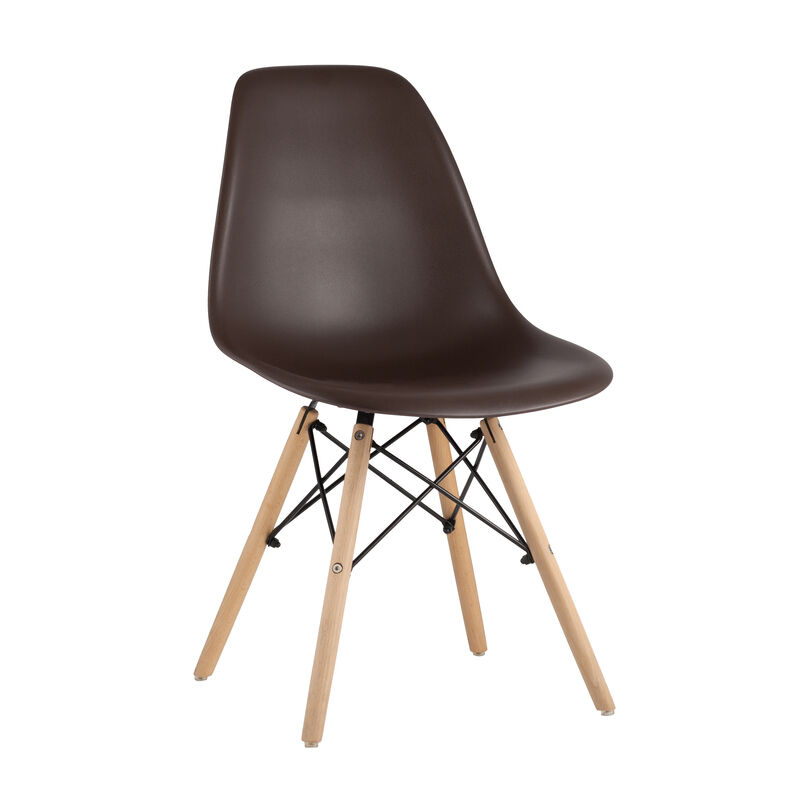 Стул для столовых Eames коричневый (пластик, массив дерева/металл) NoName