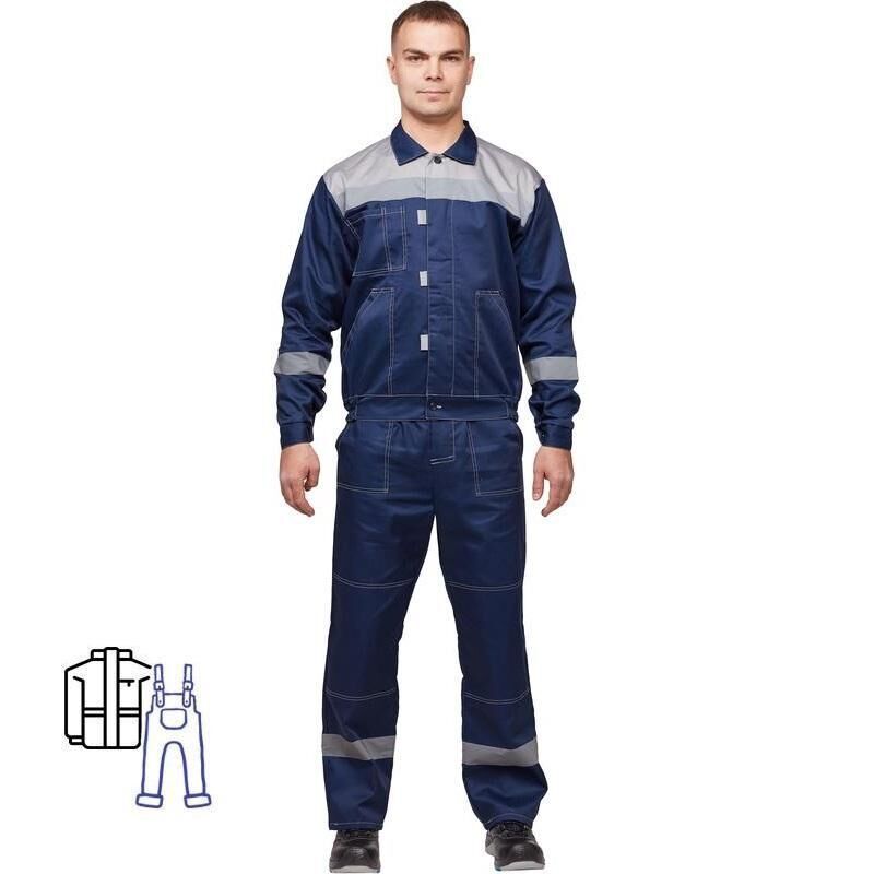 Костюм рабочий летний мужской л20-КПК с СОП синий/серый (размер 64-66, рост 170-176 см) NoName